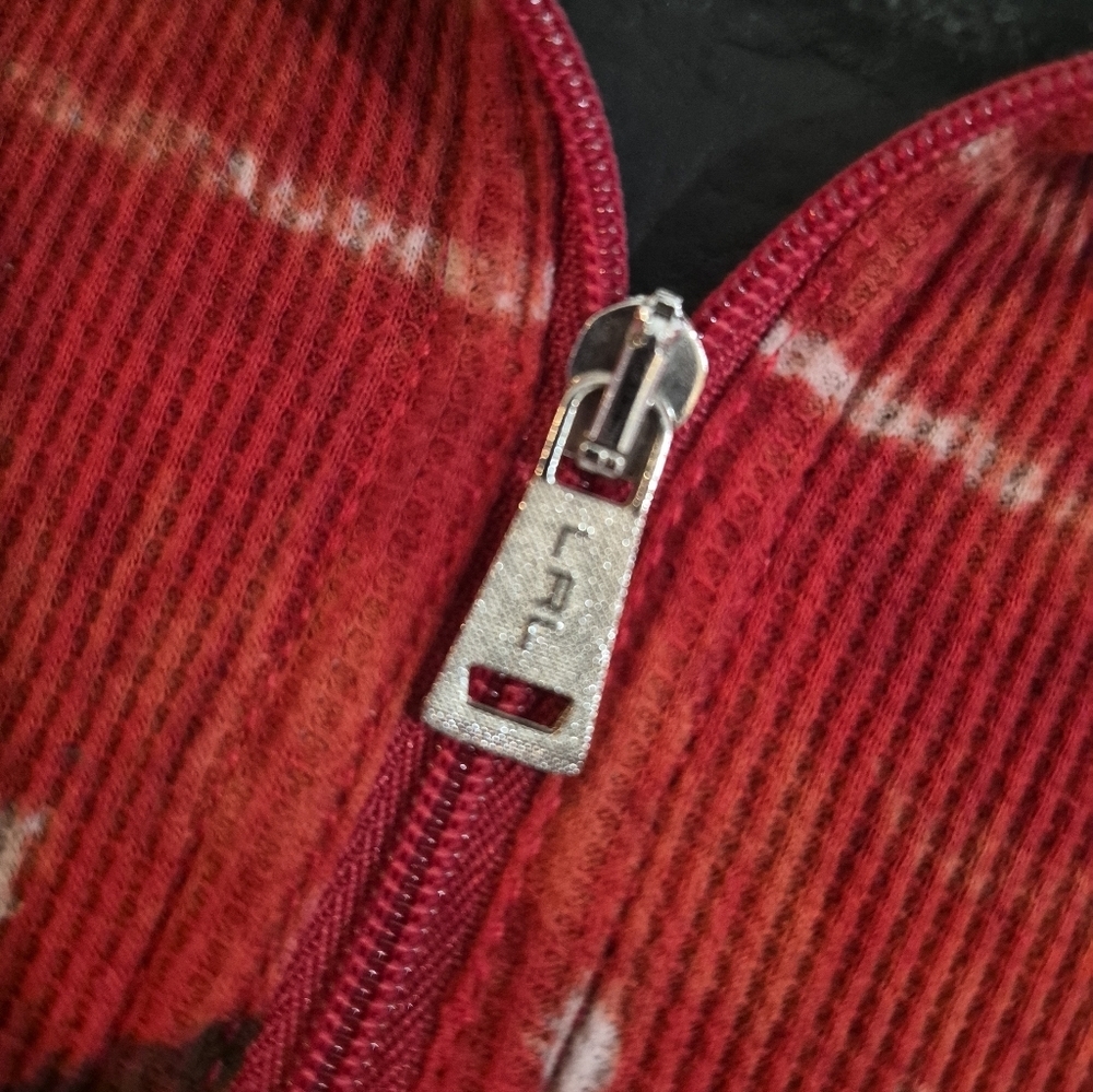 Lauren Ralph Lauren Active Aztec Red Quarter Zip 3/4 Sleeve Thermal Top X-Large - Picture 3 of 4